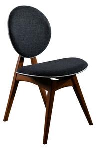 Set 2 scaune TOUCH V2, gri antracit/nuc, stofa clasica/lemn, 54x55x93