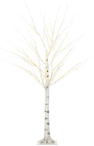 HOMCOM Pom de Crăciun cu Lumini LED și 12 Crengi pentru Interior și Exterior din PP și Metal, 22x22x150 cm, Alb | Aosom Romania