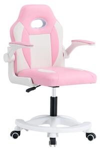 Scaun birou ODELIA, alb/roz, piele ecologica/plastic, 59x53x97 cm