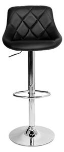 Scaun bar MARID NEW, negru/crom, piele ecologica/metal, 45x40x80/102 c
