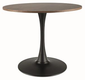 Masa rotunda lemn bucatarie AMADEO II, nuc/negru mat, 90x76 cm