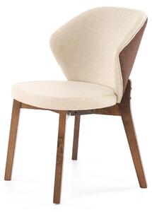 Scaun K583, bej/nuc, stofa clasica/lemn, 57x63x81 cm