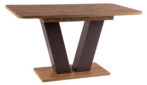 Masa bucatarie maro/stejar PLATON, PAL laminat, 136/176x80x76 cm