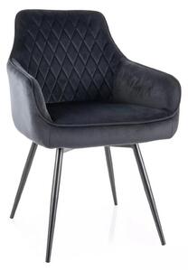 Scaun MARLO, negru - Bluvel 19, stofa catifelata/metal, 55x58x88 cm