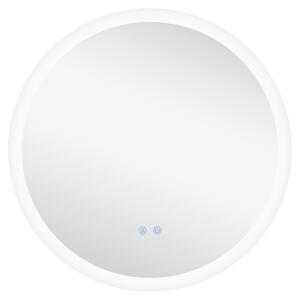 Kleankin Oglindă de Baie cu Lumină LED Reglabilă, Întrerupător Tactil, și Funcție de Memorie, Ø60x3 cm, Transparent | Aosom Romania