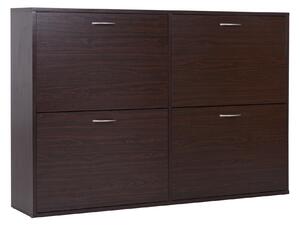 HOMCOM Pantofar cu Rafturi Reglabile din PAL, 120x24x81 cm, Maro | Aosom Romania