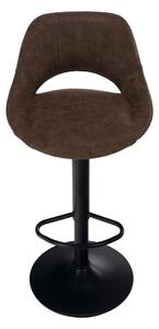 Scaun bar LORASA NEW, maro/negru, piele intoarsa/metal, 45x45x82/102 c