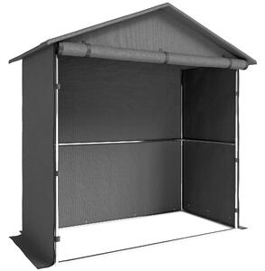 Outsunny Cort Garaj cu Intrare Rulabilă, Corzi și Țăruși, 1.1x2 m, Gri Închis | Aosom Romania