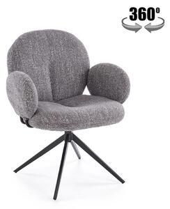 Scaun K568, gri/negru, stofa clasica/otel, 65x64x82 cm