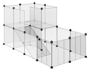 PawHut Țarc Modular pentru Animale de Talie Mică cu Panouri și Accesorii, 140x70x70 cm, Negru | Aosom Romania