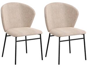 HOMCOM Scaun de masă, Design contemporan și elegant, Material textil cu efect de in, Oțel, 52 x 55 x 80 cm, Maro deschis | Aosom Romania