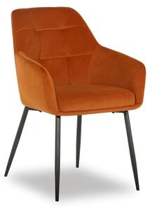 Scaun UGO NEW, caramiziu/negru, stofa catifelata/metal, 58x62x85 cm