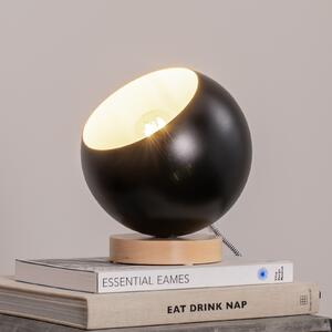 Envostar Arvid lampă de masă bază lemn nuanță negru, Negru, Camera de zi / sufragerie, Metal, Scandinavă, Umbră de masă