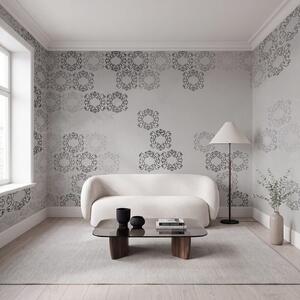 Fototapet Fundal alb cu un model alb-negru, Fototapet designer, Fototapet populare, t00974v1 - Tapeko.ro
