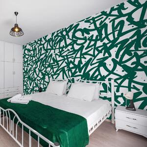 Tapet Graffiti Emoții: Verde, Fototapet Modele, u99087 : Uwalls.ro