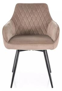 Scaun MARLO, bej inchis - Bluvel 40, stofa catifelata/metal, 55x58x88