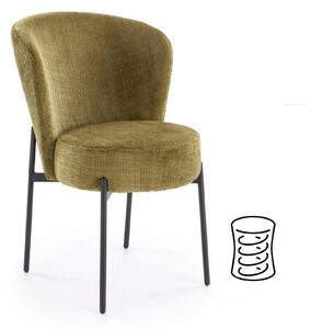 Scaun K590, verde olive - Cremona 38, stofa catifelata/otel, 55x66x80