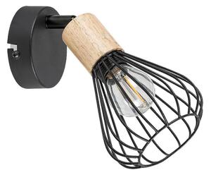 Spot de perete FARFALLE 1xE14/25W/230V negru/fag Rabalux 3147