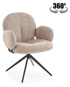 Scaun K568, bej inchis/negru, stofa clasica/otel, 65x64x82 cm