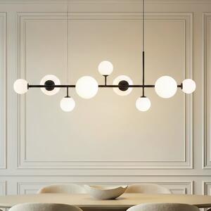 ALDEX Lampă suspendată Joel, negru/alb, cu 9 becuri, reglabil, Negru, Camera de zi / sufragerie, Metal