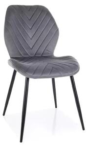 Scaun MIKE, gri - Bluvel 14/negru, stofa catifelata/metal, 48x41x86 cm