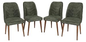 Set 4 scaune DALLAS 558 V4, verde/nuc, stofa catifelata/metal, 50x49x9