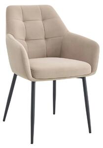 Scaun UGO NEW, bej/negru, stofa catifelata/metal, 58x62x85 cm