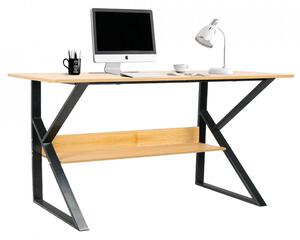 Birou, măsuţă, masă PC, maro si negru, 140 cm - TP277520