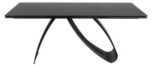 Masa cu blat de sticla/ceramica DIUNA CERAMIC, negru, 160/240x90x76 cm