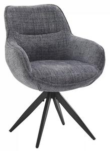 Scaun rotativ TURIN, gri inchis/negru, stofa clasica/metal, 65x62x86 c