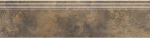 Placă treaptă poțelanată Apenino Rust Lappato rectificată 29,7x119,7 cm