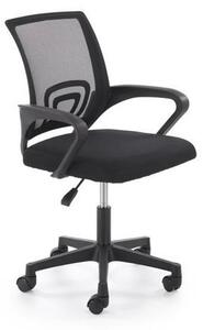 Scaun birou GIMLI, negru, stofa clasica/plastic, 60x53x84/94 cm