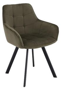 Scaun PETIN, stofa catifelata verde - Bluvel 77, 59x62x85 cm