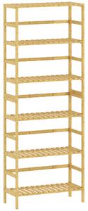HOMCOM Raft de bambus cu 6 niveluri, cu rafturi reglabile, 60x26x161 cm | Aosom Romania
