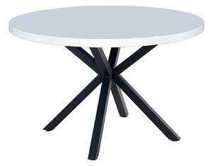 Masa MEDOR, alb mat/negru, 120x120x76 cm