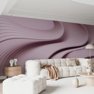 Tapet Valuri voluminoase elegante în stil 3D în nuanțe de pudră, Fototapet 3D, Fotomurale 3D Forme geometrice, w01147v1 : Uwalls.ro