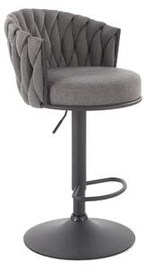 Scaun bar textil H125, gri - Nea 15, stofa clasica/otel, 53x54x90/105