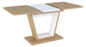 Masa extensibila NIGEL, stejar artisan/alb, PAL laminat, 120/160x80x76