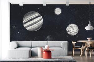 Fototapet Planete în spațiu cu stele, Fototapet spațiu cosmic, Fototapet populare, w01799 - Tapeko.ro