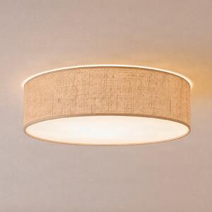 Milagro Lighting Plafonieră Marshall, maro, Ø 50 cm, metal, ratan, reglabil, Maro / Rugină, Camera de zi / sufragerie, Lemn, Modern