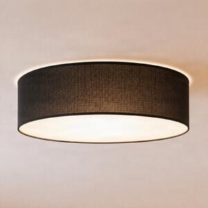 Milagro Lighting Plafonieră Marshall, negru, Ø 50 cm, metal/rattan, reglabil, Negru, Camera de zi / sufragerie, Lemn, Modern