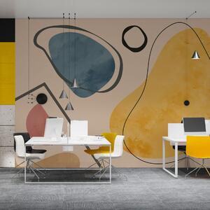 Tapet Geometrie colorată de forme amuzante, Fototapet Boho, w01830 : Uwalls.ro