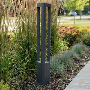 Lucande LED bornă luminoasă Pirron, 80 cm, triunghiulară, IP54, Negru, Metal, Modern