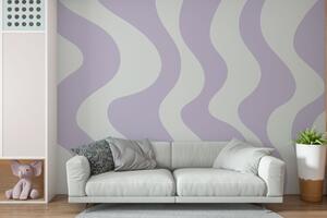 Fototapet Linii ondulate violet și alb, Fototapet moderne, Fototapet populare, w01833v4 - Tapeko.ro