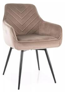 Scaun SERVIO, bej inchis - Bluvel 40, stofa catifelata/metal, 55x58x88