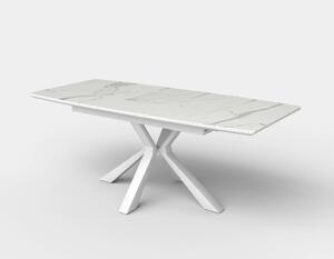 Masa living extensibila alba VIVALDI, ceramica/metal, 160/200x90x78 cm