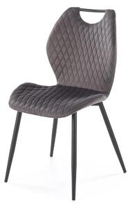 Scaun K569, gri - HLR 21, stofa catifelata/otel, 47x54x84 cm