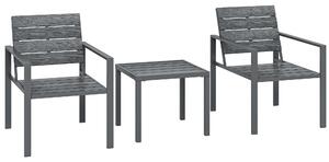 Outsunny Set Bistro Grădină 3 Piese pentru 2 Persoane, Masă și Scaune de Exterior cu Cadru Metalic, Mobilier din Plastic pentru Terasă | Aosom Romania