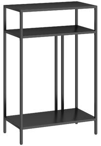 HOMCOM Consolă cu Rafturi Deschise pe 3 Niveluri, din Oțel, 55x30x85 cm, Negru | Aosom Romania