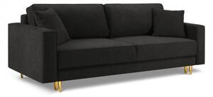 Canapea extensibila Dunas cu tapiterie din tesatura structurala si picioare din metal auriu, negru